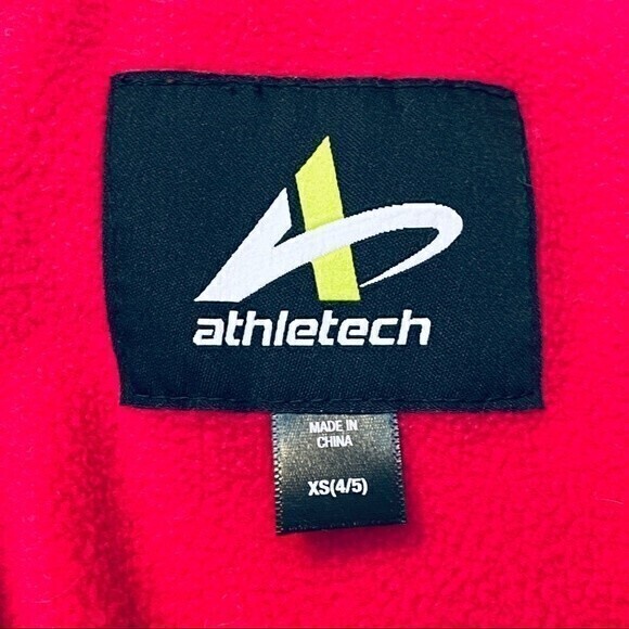 Athletech Girl's Puffer Jacket w/Hoodie, Size XS (4-5) Black with Pink interior* - Picture 3 of 6